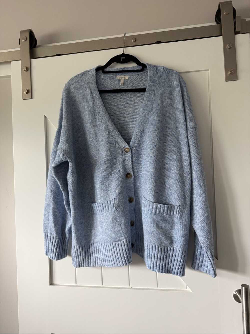 Ella Moss Light Blue V-Neck Button Cardigan